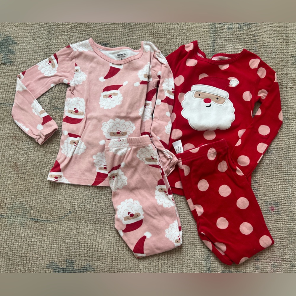 Carter's Santa Pajama bundle in Red and Pink